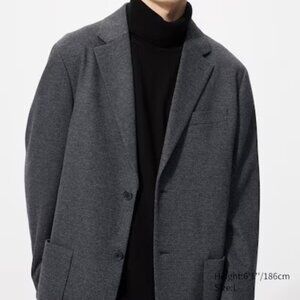 Uniqlo Dark Gray Brushed Jersey Jacket - XS